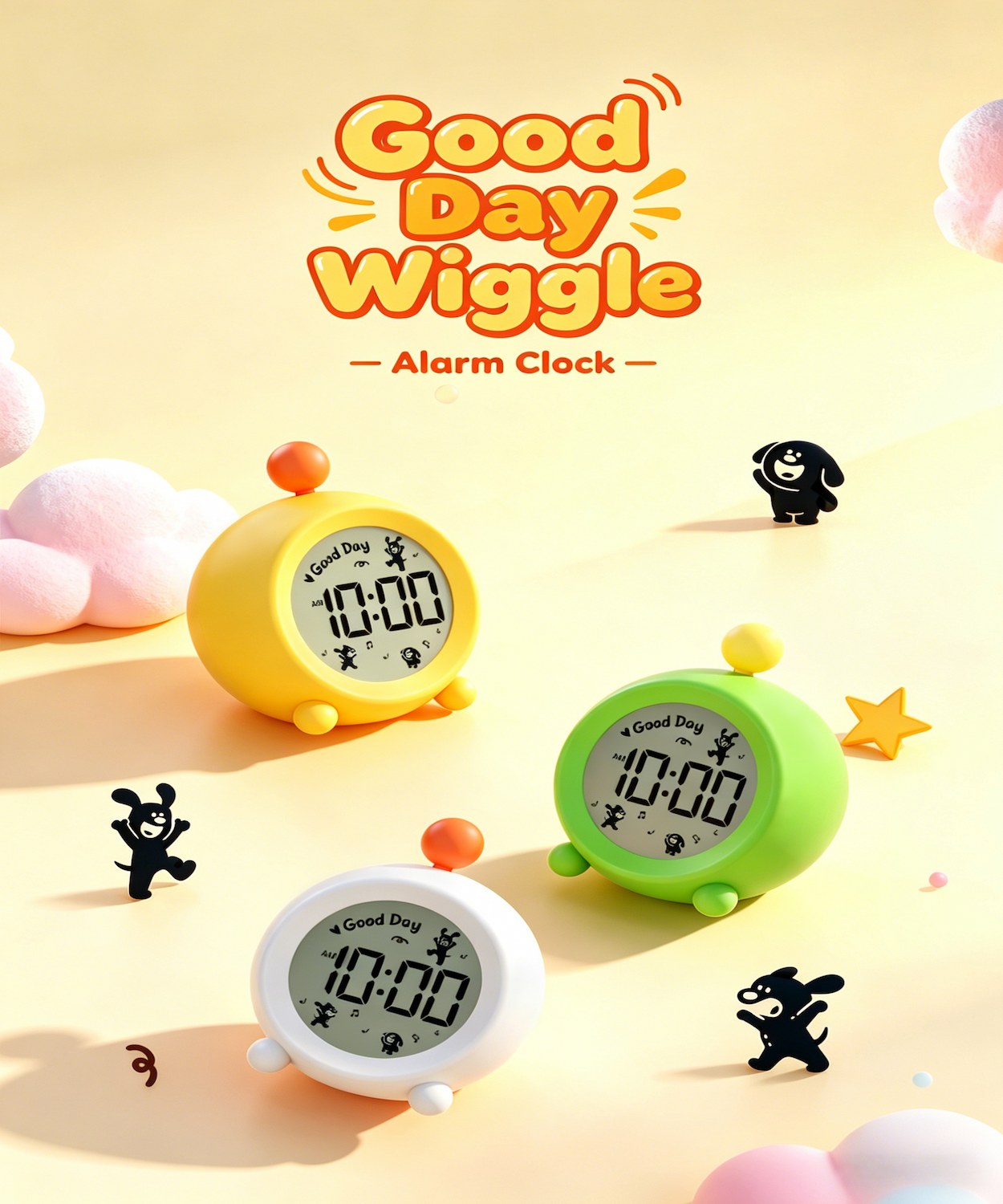 Good Day Wiggle Kids Digital Alarm Clock！！