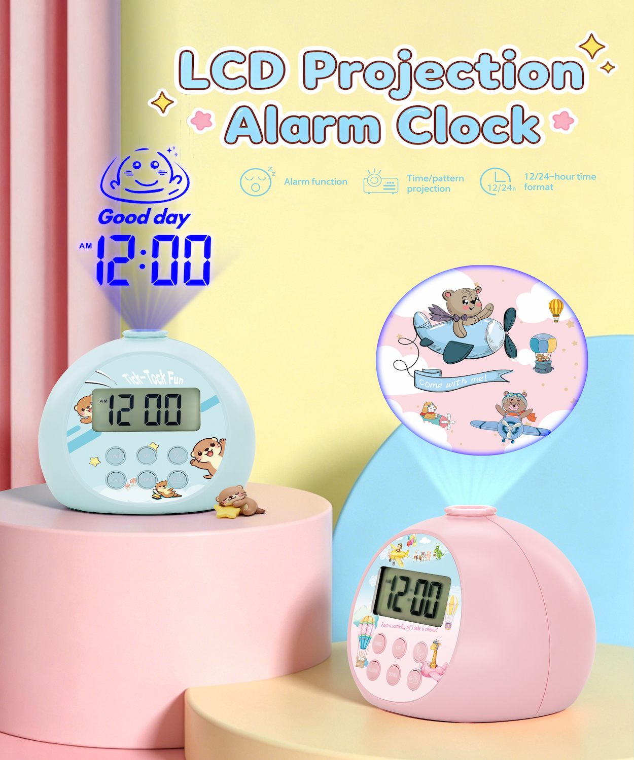 Kids LCD Projection Alarm Clock