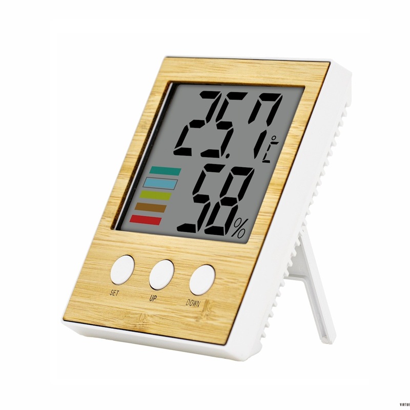 Wood Grain Digital Thermo Hygrometer Room Monitor Wood Grain Digital Thermo Hygrometer Room Monitor