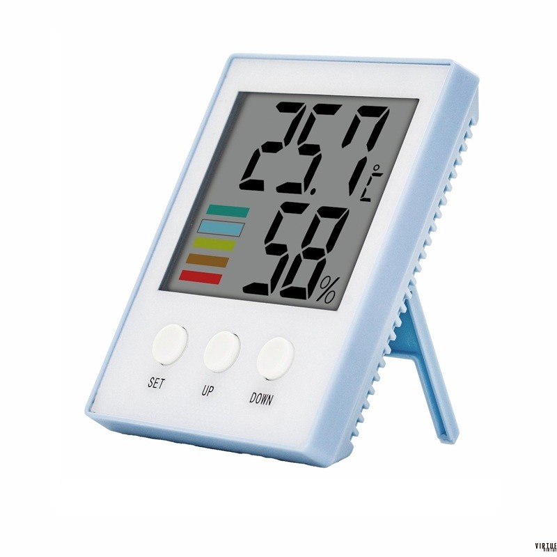 Digital Thermo Hygrometer Clock For Desk