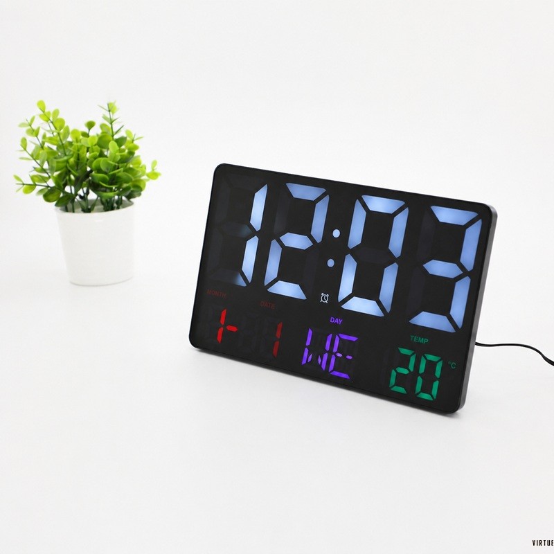 Colorful LED Digital Wall Clock For Desk