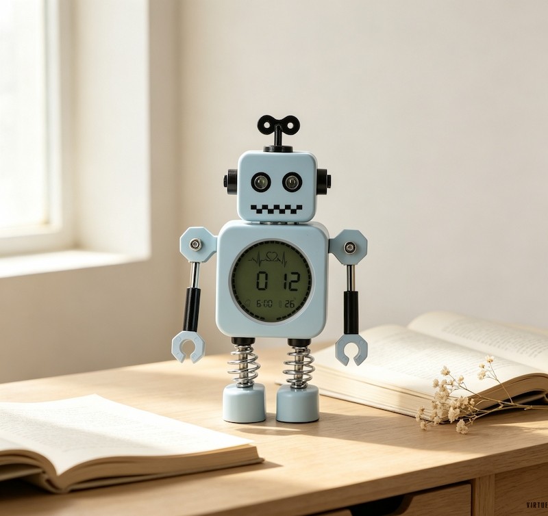 Movable Joint Metal Robot Digital Alarm Clock - Virtue